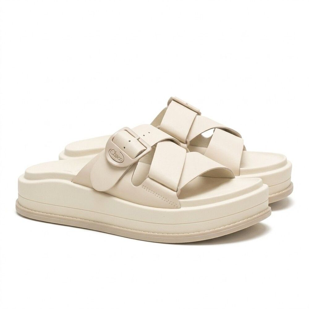 Chaco Townes Women's Cream Platform Slide Sandals